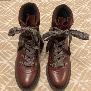 Sam Edelman Burgundy Combat Boots Size 5.5US